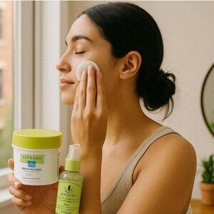 Sephora ✦ Glycolic Acid Peeling Discs + Hemp Night Serum ✦ Exfoliating Vegan Set